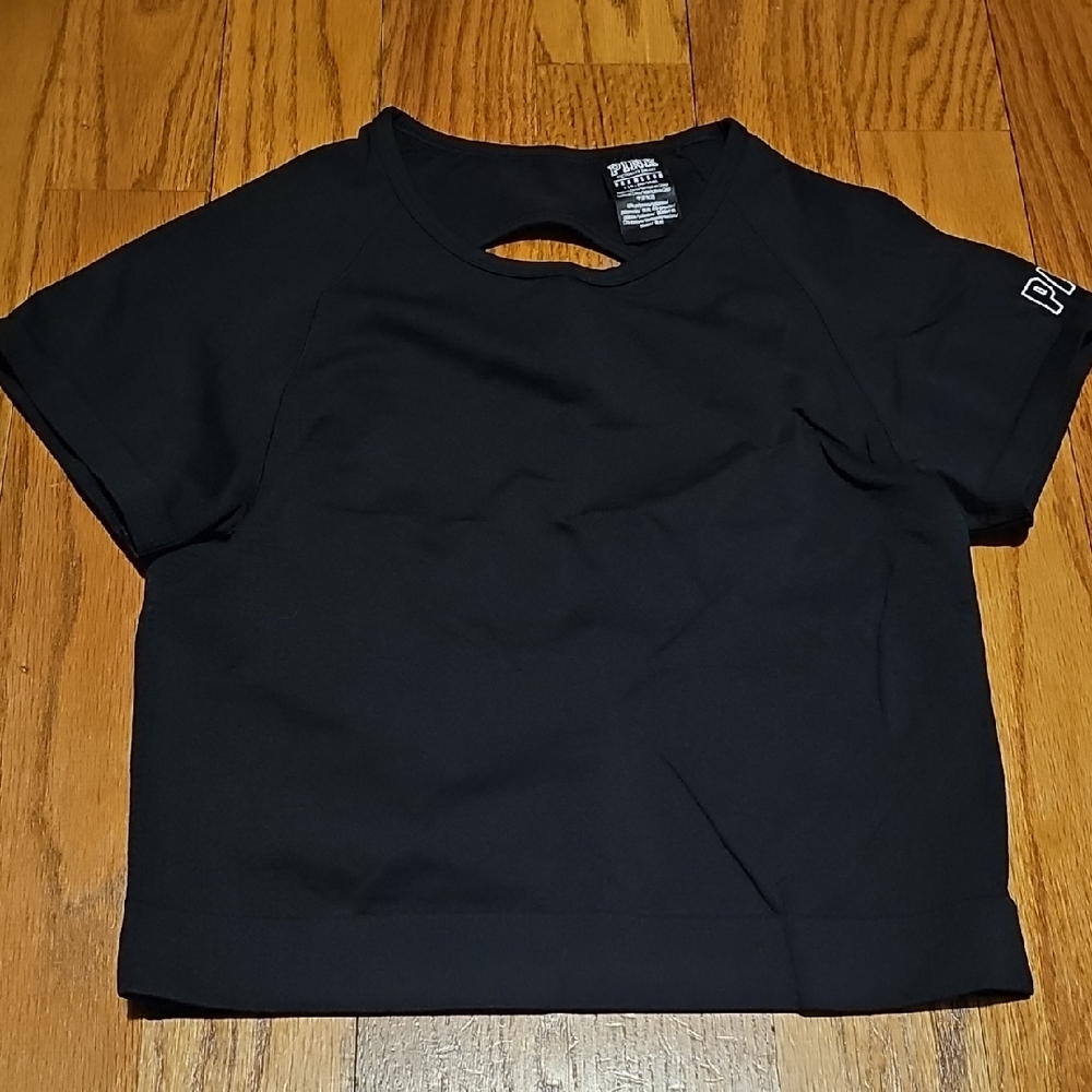 Black Crop Top with Cutout Detail